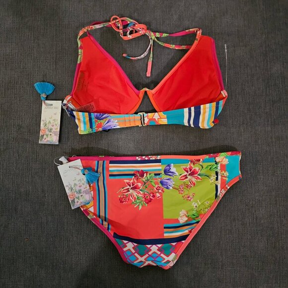 NWT JOHNNY WAS Kaya Bikini Top And Hipster Bottoms 2-Piece Swimsuit Size XS - Picture 7 of 16